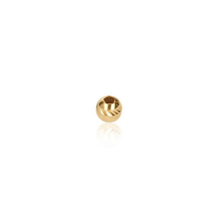 TWO-HOLE D-CUT MOON BEAD IN YELLOW GOLD 14 KT DIAMETER MM.5X1,8 HOLE