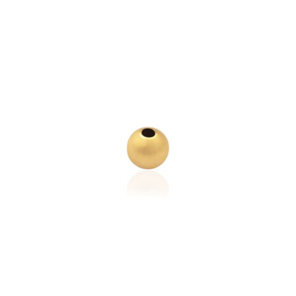 TWO-HOLE LIGHT WEIGHT SATIN BEAD IN YELLOW GOLD 14 KT DIAMETER MM.5X1,5 HOLE