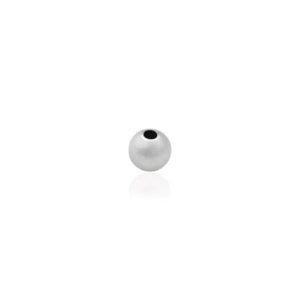 TWO-HOLE LIGHT WEIGHT SATIN BEAD IN WHITE GOLD 18 KT DIAMETER MM.5X1,5 HOLE