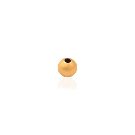 TWO-HOLE LIGHT WEIGHT SATIN BEAD IN RED GOLD 14 KT DIAMETER MM.5X1,5 HOLE