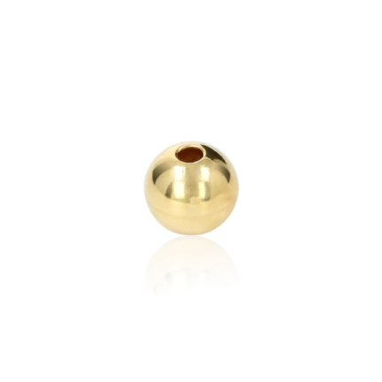 TWO-HOLE MEDIUM WEIGHT BEAD IN YELLOW GOLD 9 KT DIAMETER MM.8X2,7 HOLE