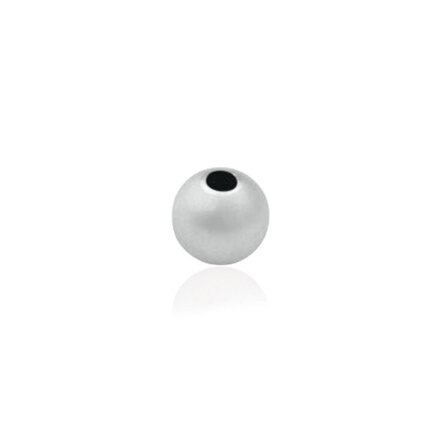 TWO-HOLE LIGHT WEIGHT SATIN BEAD IN WHITE GOLD 14 KT DIAMETER MM.9