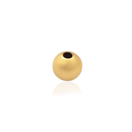 TWO-HOLE LIGHT WEIGHT SATIN BEAD IN YELLOW GOLD 9 KT DIAMETER MM.10