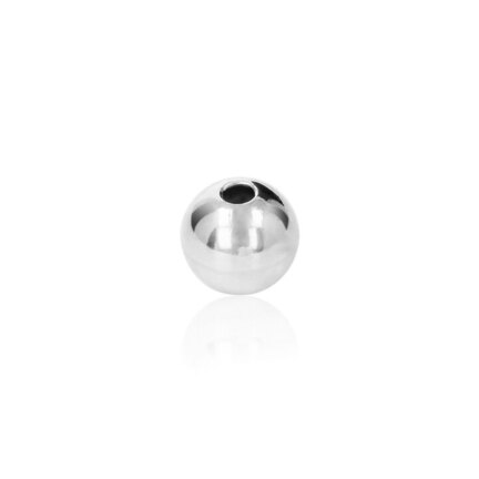 TWO-HOLE MEDIUM WEIGHT BEAD IN WHITE GOLD 14 KT DIAMETER MM.8X2,7 HOLE