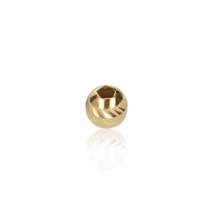 TWO-HOLE D-CUT MOON BEAD IN YELLOW GOLD 18 KT DIAMETER MM.8