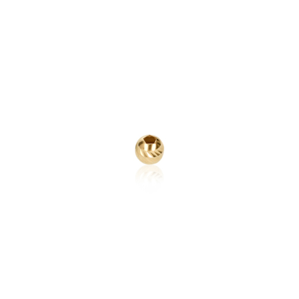 TWO-HOLE D-CUT MOON BEAD IN YELLOW GOLD 18 KT DIAMETER MM.4X1,4 HOLE