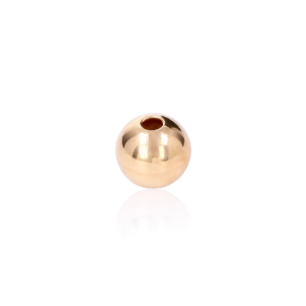 TWO-HOLE MEDIUM WEIGHT BEAD IN RED GOLD 18 KT DIAMETER MM.10X2,5 HOLE