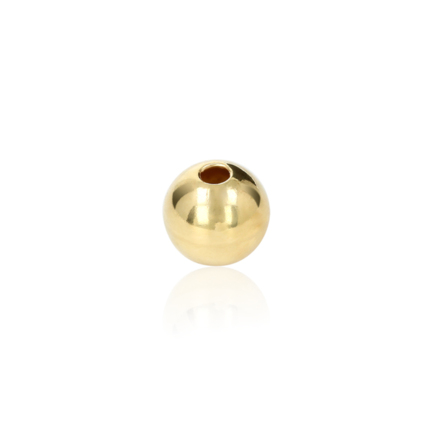 TWO-HOLE MEDIUM WEIGHT BEAD IN YELLOW GOLD 18 KT DIAMETER MM.10X2,5 HOLE