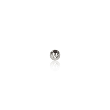 TWO-HOLE D-CUT MOON BEAD IN SILVER 925 DIAMETER MM.4X1,4 HOLE